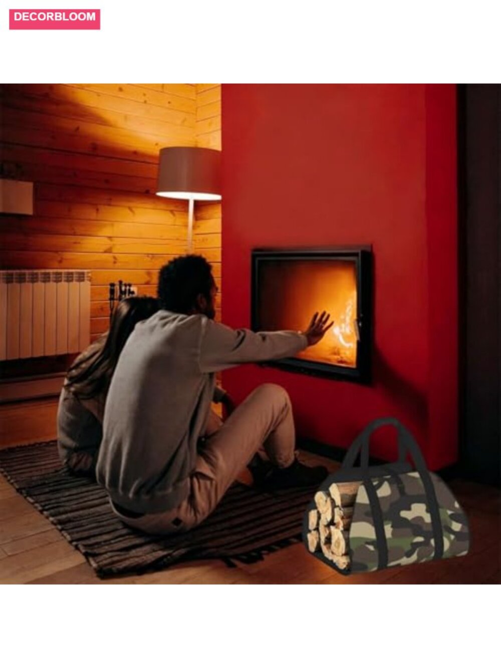 Heavy Duty Oxford Firewood Carrier Bag Large Wood Log Tote Reinforced Handles - Picture 6 of 6